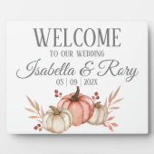  Herfst Pumpkins Bouquet Wedding Tabletop Sign Fotoplaat (Voorkant)