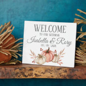 Herfst Pumpkins Bouquet Wedding Tabletop Sign Fotoplaat (Zijkant)