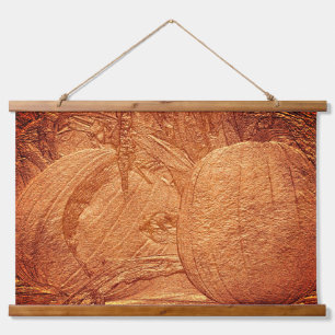 Herfst Pumpkins Cornstalks Sculpted Effect Hangend Wandkleed