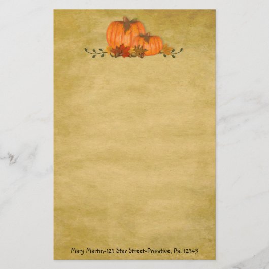 Herfst Pumpkins Custom Stationery Briefpapier (Voorkant)