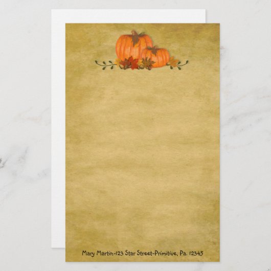 Herfst Pumpkins Custom Stationery Briefpapier (Voorkant / Achterkant)