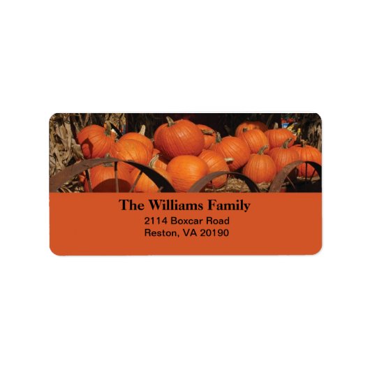 Herfst Pumpkins Etiket (Voorkant)