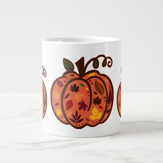 Herfst Pumpkins Extra Grote Beker (Voorkant)