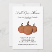 Herfst Pumpkins Harvest Open House Invitation Kaart (Voorkant)