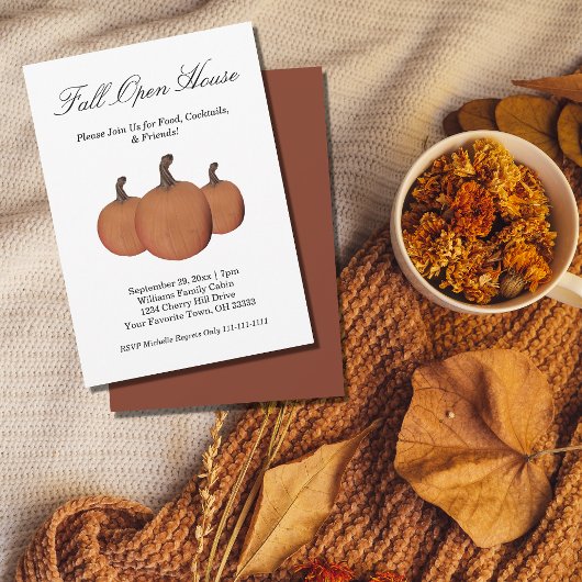 Herfst Pumpkins Harvest Open House Invitation Kaart