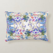 Herfst Pumpkins Pastel Blue Botanical Flora Nurser Accent Kussen (Voorkant)