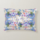 Herfst Pumpkins Pastel Blue Botanical Flora Nurser Accent Kussen (Achterkant)