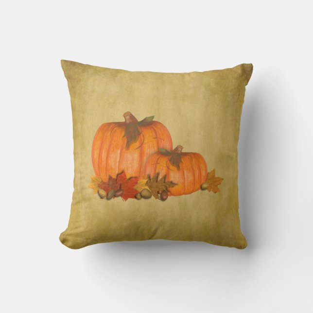 Herfst Pumpkins Pillow Kussen (Voorkant)