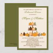 Herfst Pumpkins Rehearsal Dinner Invitation Kaart (Voorkant / Achterkant)