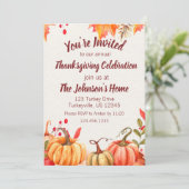 Herfst Pumpkins Rustic Waterverf Thanksgiving Kaart (Staand voorkant)