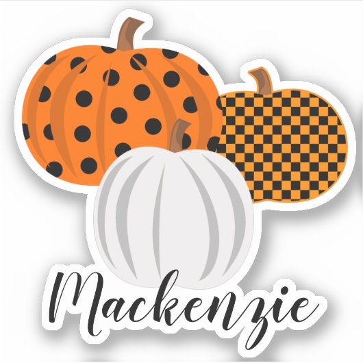 Herfst Pumpkins Sticker (Voorkant)