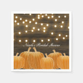 Herfst Pumpkins & String Lights Rustic Vrijgezelle Servetten (Voorkant)