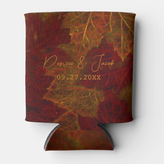 Herfst Red Gold Rustic Elegant Maple Leaves Blikjeskoeler (Voorkant)