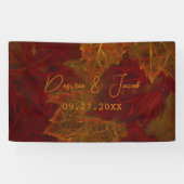 Herfst Red Gold Rustic Elegant Maple Leaves Spandoek (Horizontaal)