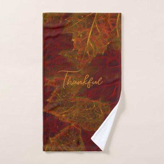 Herfst Red Gold Rustic Elegant Maple lekt gelukkig Bad Handdoek (Handdoek)