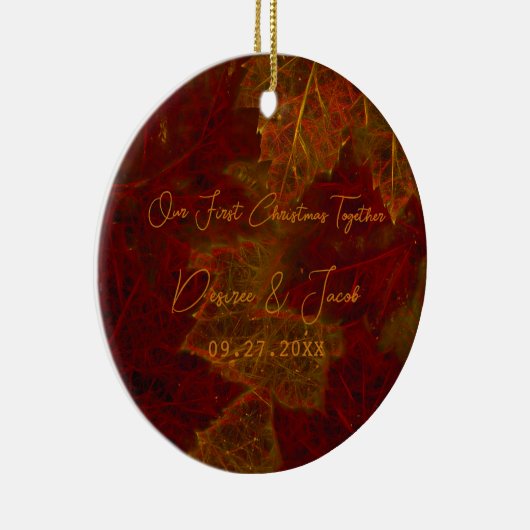Herfst Red Gold Rustic Elegant verliest Kerstmis Keramisch Ornament (Rechts)