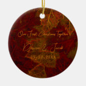 Herfst Red Gold Rustic Elegant verliest Kerstmis Keramisch Ornament (Voorkant)
