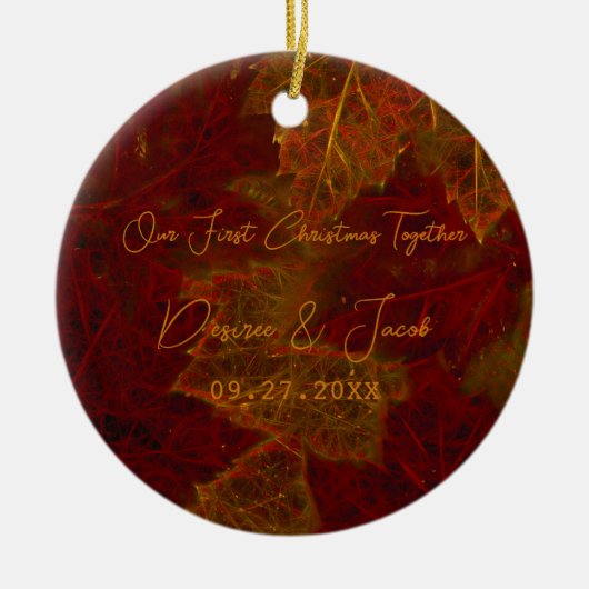 Herfst Red Gold Rustic Elegant verliest Kerstmis Keramisch Ornament (Voorkant)