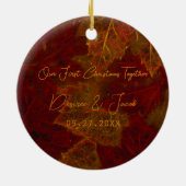 Herfst Red Gold Rustic Elegant verliest Kerstmis Keramisch Ornament (Achterkant)