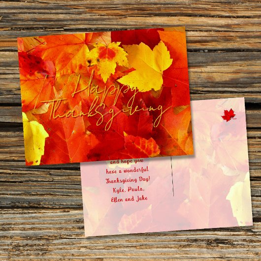 Herfst Red verlaat Happy Thanksgiving Briefkaart
