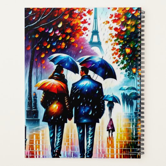 Herfst Regen Eiffeltoren Parijs Frankrijk Planner (Achterkant)