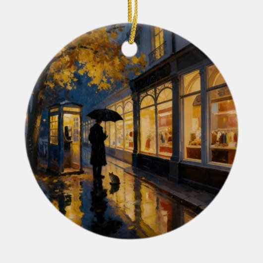 Herfst Regen Telefooncel Ornament (Voorkant)