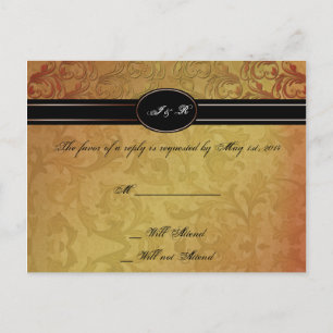 Herfst Regency Wedding RSVP Uitnodiging Briefkaart