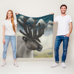 Herfst Reverie: Majestueuze rendieren Fleece Deken