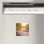 Herfst River 2" vierkante magneet (Insitu (Vaatwasser))