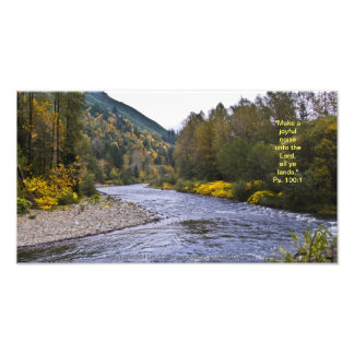 Herfst River Print met Scriptversie Foto Afdruk