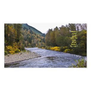 Herfst River Print met Scriptversie Verse Foto Afdruk