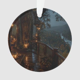 Herfst Rivier Lodge Balkon Ornament