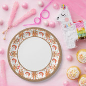 Herfst Rode bessen & bladeren Botanisch Papieren Bordje (Feest)