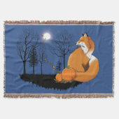 Herfst Rode Vos Pompoenen Bosland Herfst Blauw Deken (Voorkant)