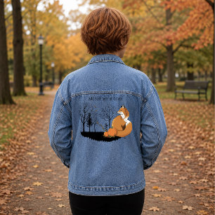 Herfst Rode Vos Pompoenen Bosland Herfst Blauw Denim Jacket