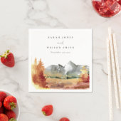 Herfst Roest Oranje Berg Bomen Gebladerte Trouw Servet (Insitu)