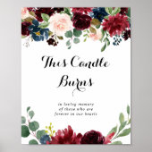 Herfst Roestieke Calligrafie Deze Kaars Brandend B Poster (Voorkant)