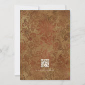 Herfst Roestige Bloem Gothic Trouw QR Code Kaart (Achterkant)
