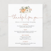Herfst Roestige Pompoen Thanksgiving Menu (Voorkant)