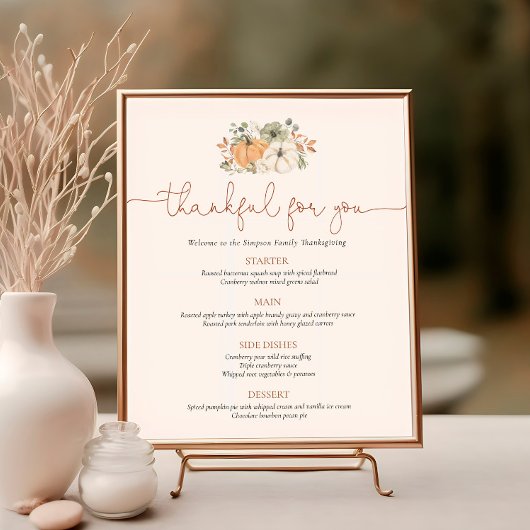 Herfst Roestige Pompoen Thanksgiving Menu