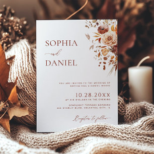 Herfst Romance bloeit bruiloft Kaart