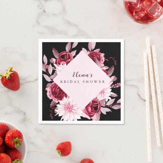 Herfst Romance Goud Lijst Bloemen vrijgezellenfees Servet (Insitu)