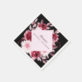 Herfst Romance Goud Lijst Bloemen vrijgezellenfees Servet (Hoek)