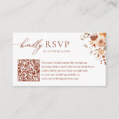Herfst Romance QR Code Bruiloft RSVP Informatiekaartje (Voorkant)