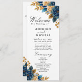 Herfst Romance Waterverf Bloemenbruiloft programma (Voorkant / Achterkant)