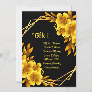 Herfst romance zwart & gouden floral zitkaarten kaart