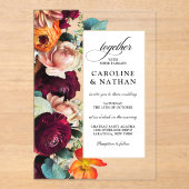 Herfst Romantic Floral Wedding Acryl Uitnodigingen (Voorkant)