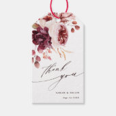 Herfst Romantiek Elegante Waterverf Bloemige Dankj Cadeaulabel (Voorkant)