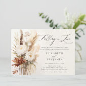 Herfst Romantisch Boeket Boho Peony Verlovingsfees Kaart (Staand voorkant)