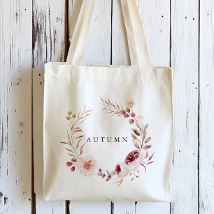 Herfst Romantische Bloemenkrans Persoonlijke Boods Tote Bag